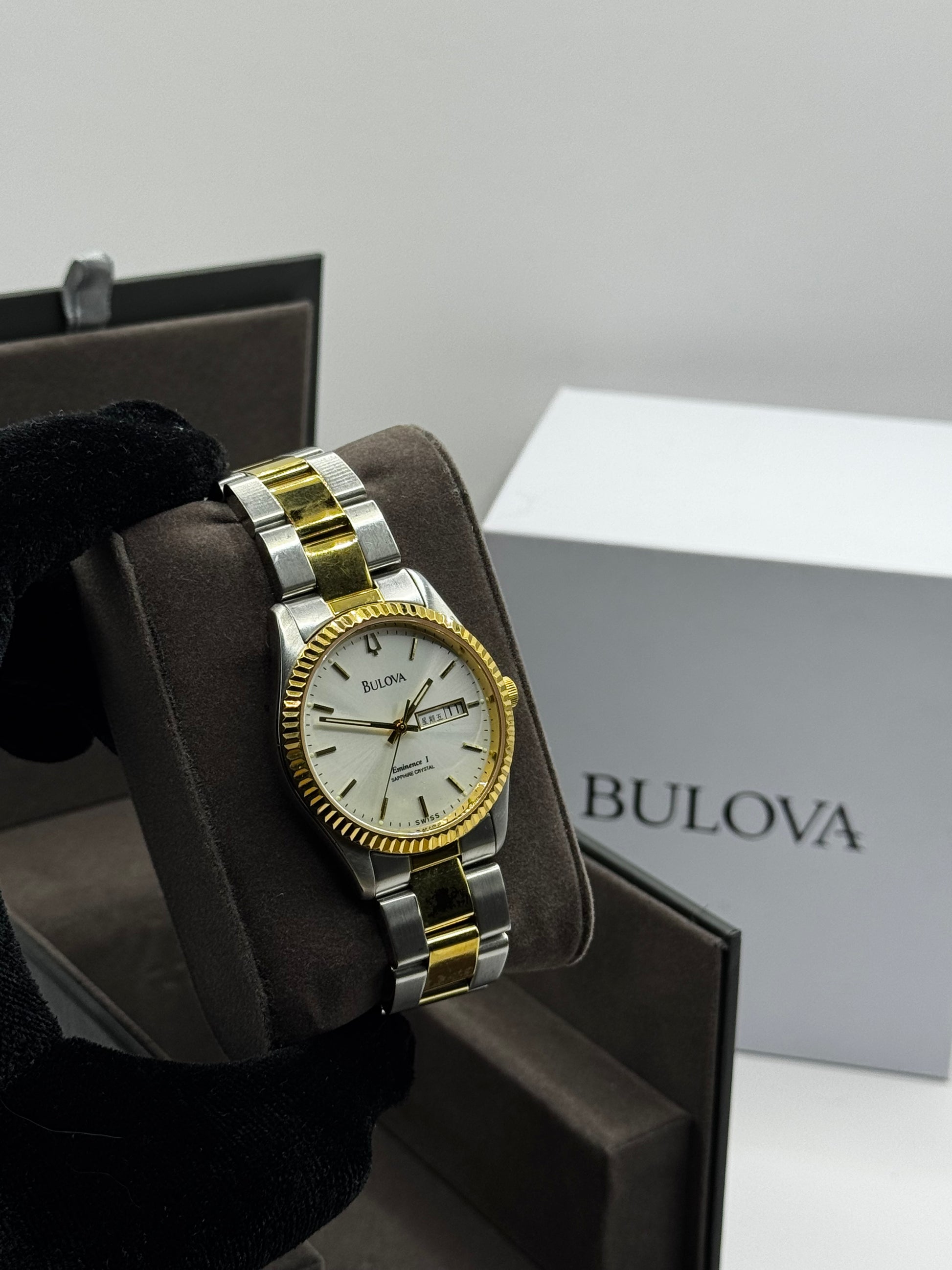 Bulova Daydate White Dial Two Tone 36MM Vintage