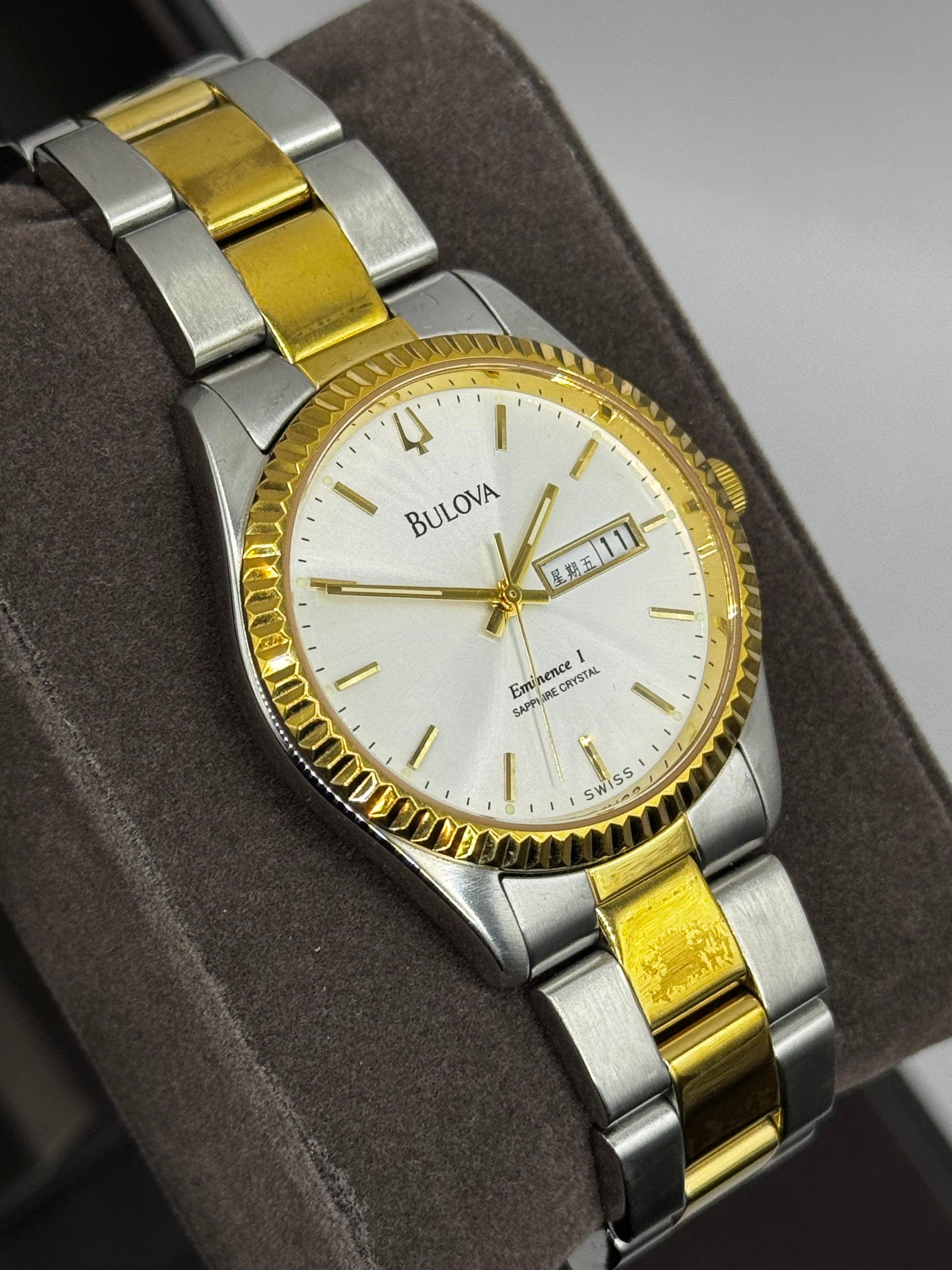 Bulova Daydate White Dial Two Tone 36MM Vintage