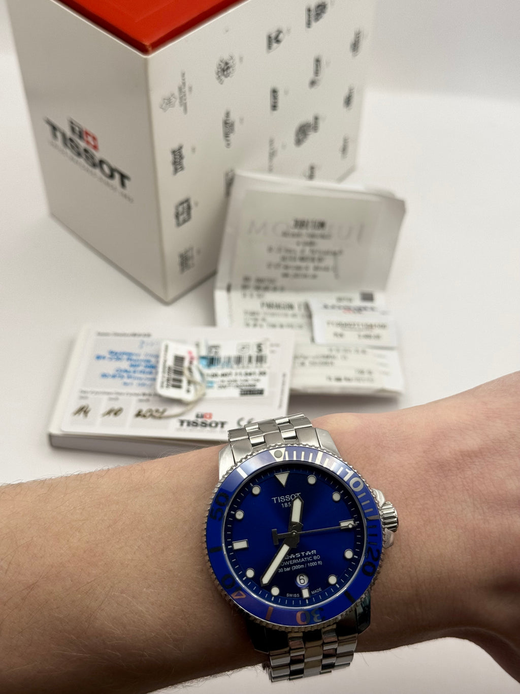Tissot seastar 1000 powermatic 80 męski zegarek diver full set