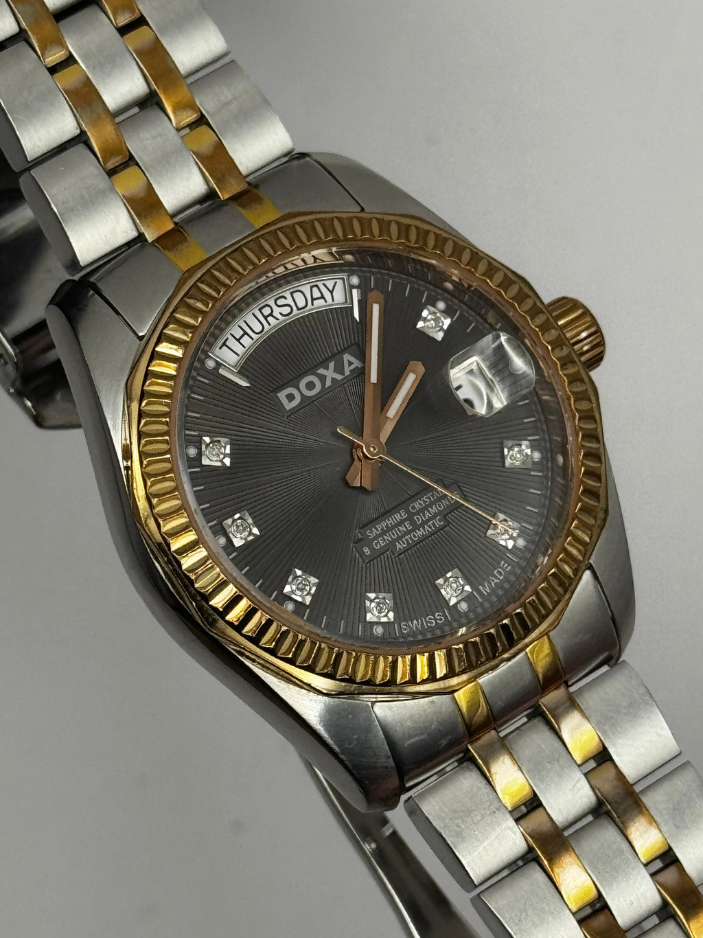 Doxa Noble Daydate Diamond Dial Two tone 36mm automatic rose gold/steel