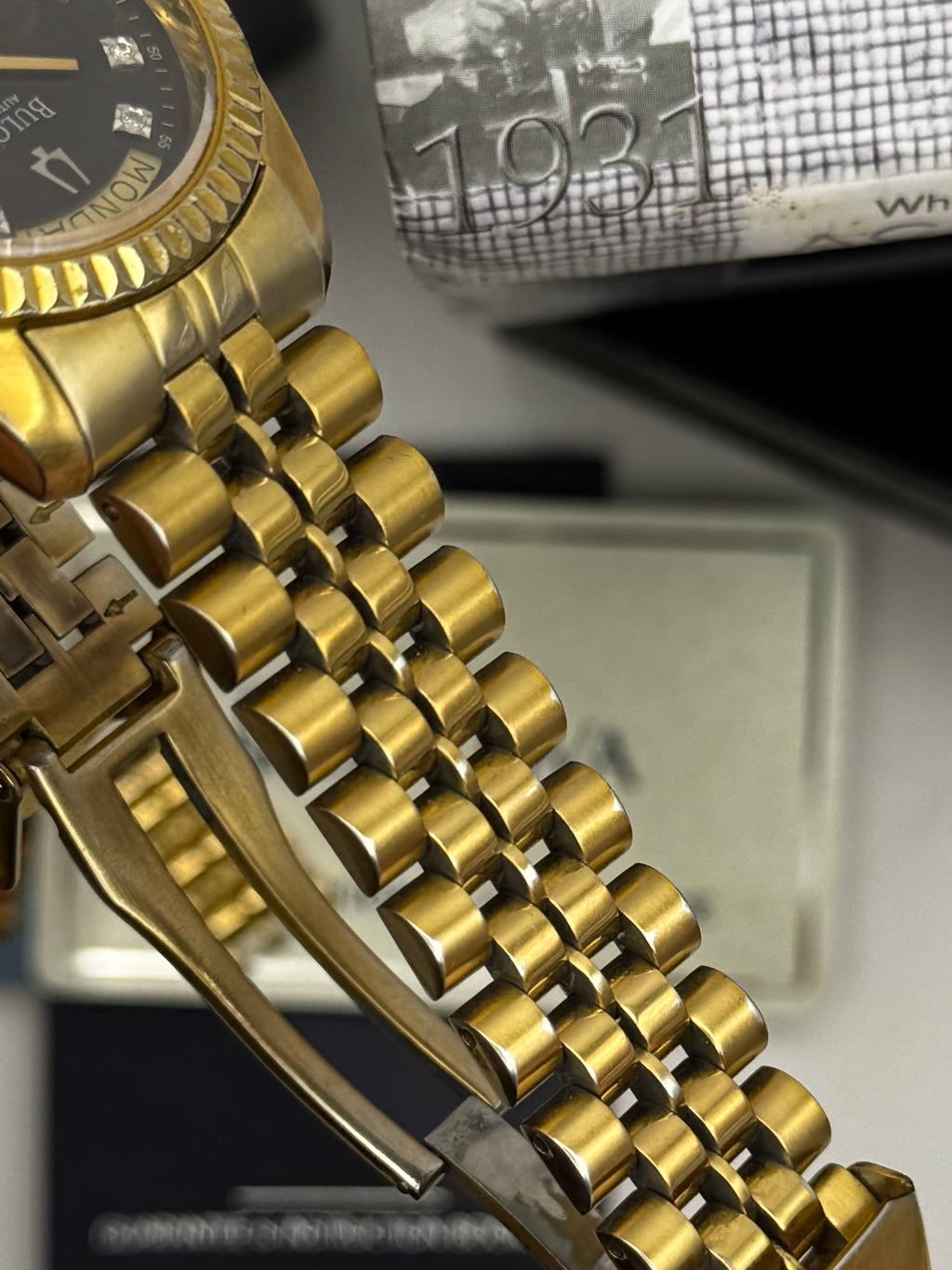 Bulova daydate eminence diamond dial 36mm full set gold jubilee