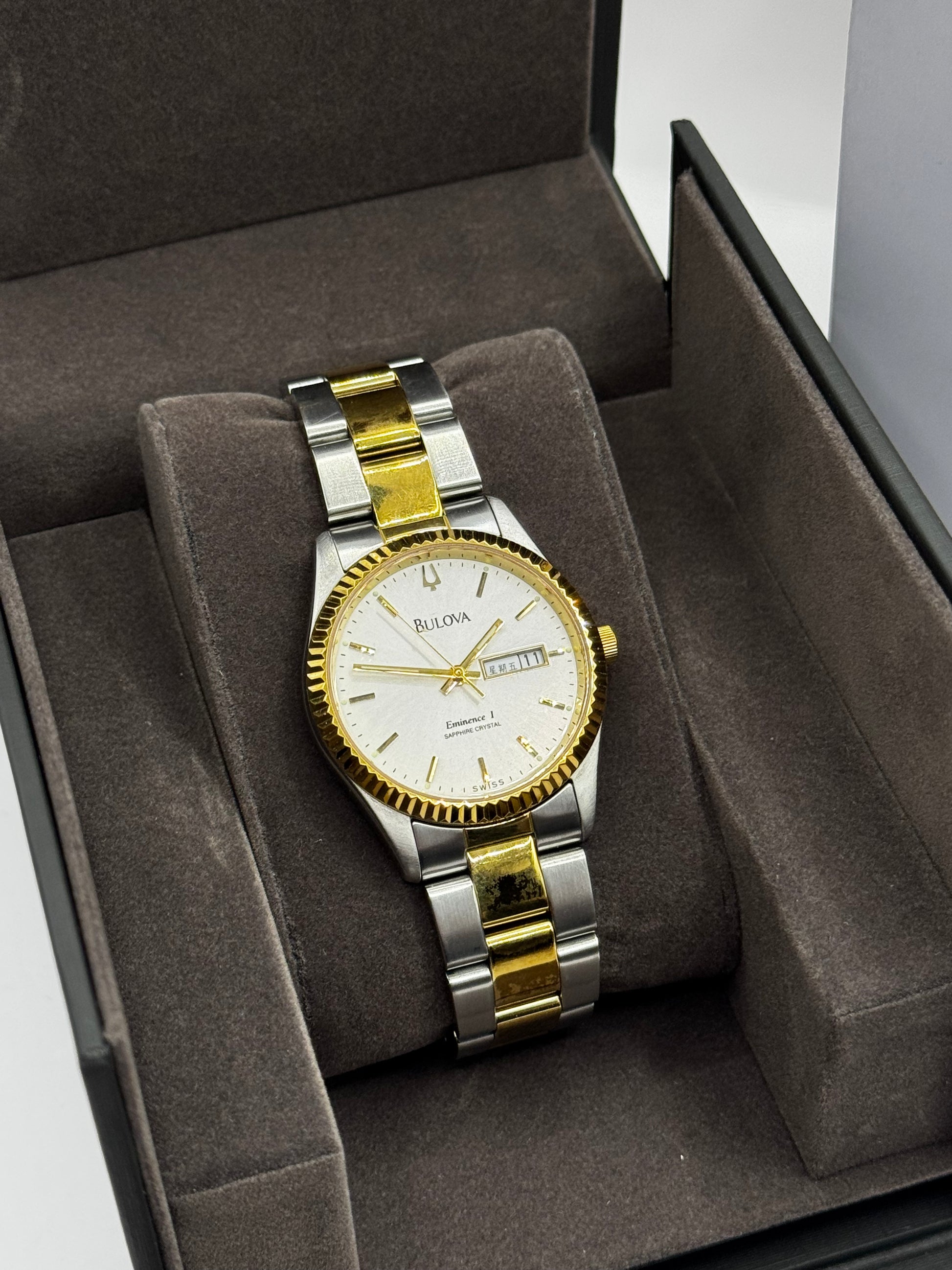 Bulova Daydate White Dial Two Tone 36MM Vintage