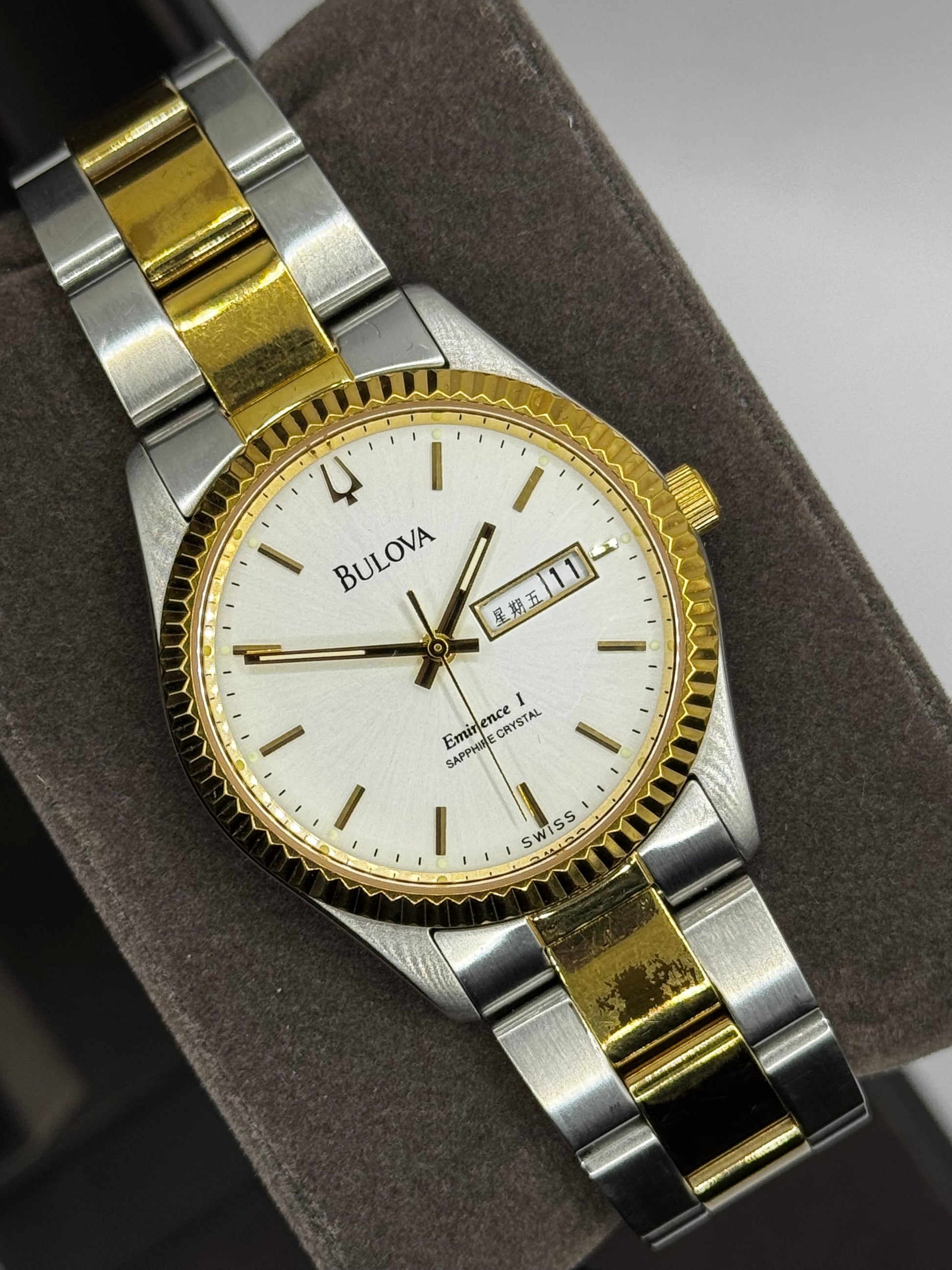 Bulova Daydate White Dial Two Tone 36MM Vintage