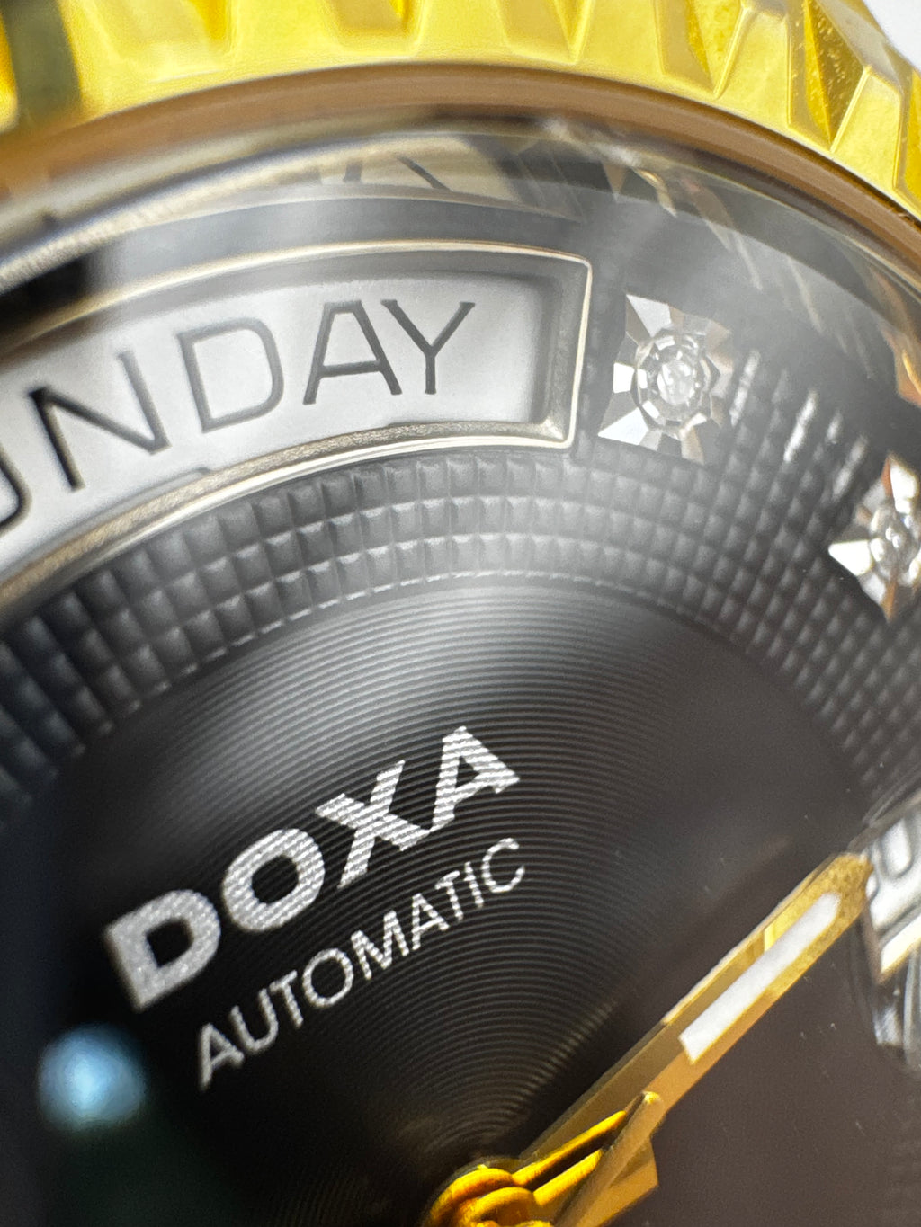 Doxa Noble Daydate Diamond Dial Rare Automat złoty