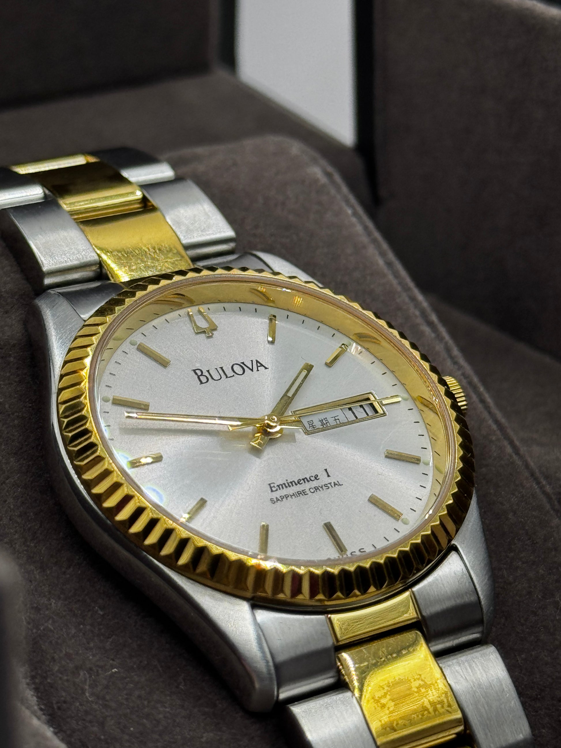 Bulova Daydate White Dial Two Tone 36MM Vintage