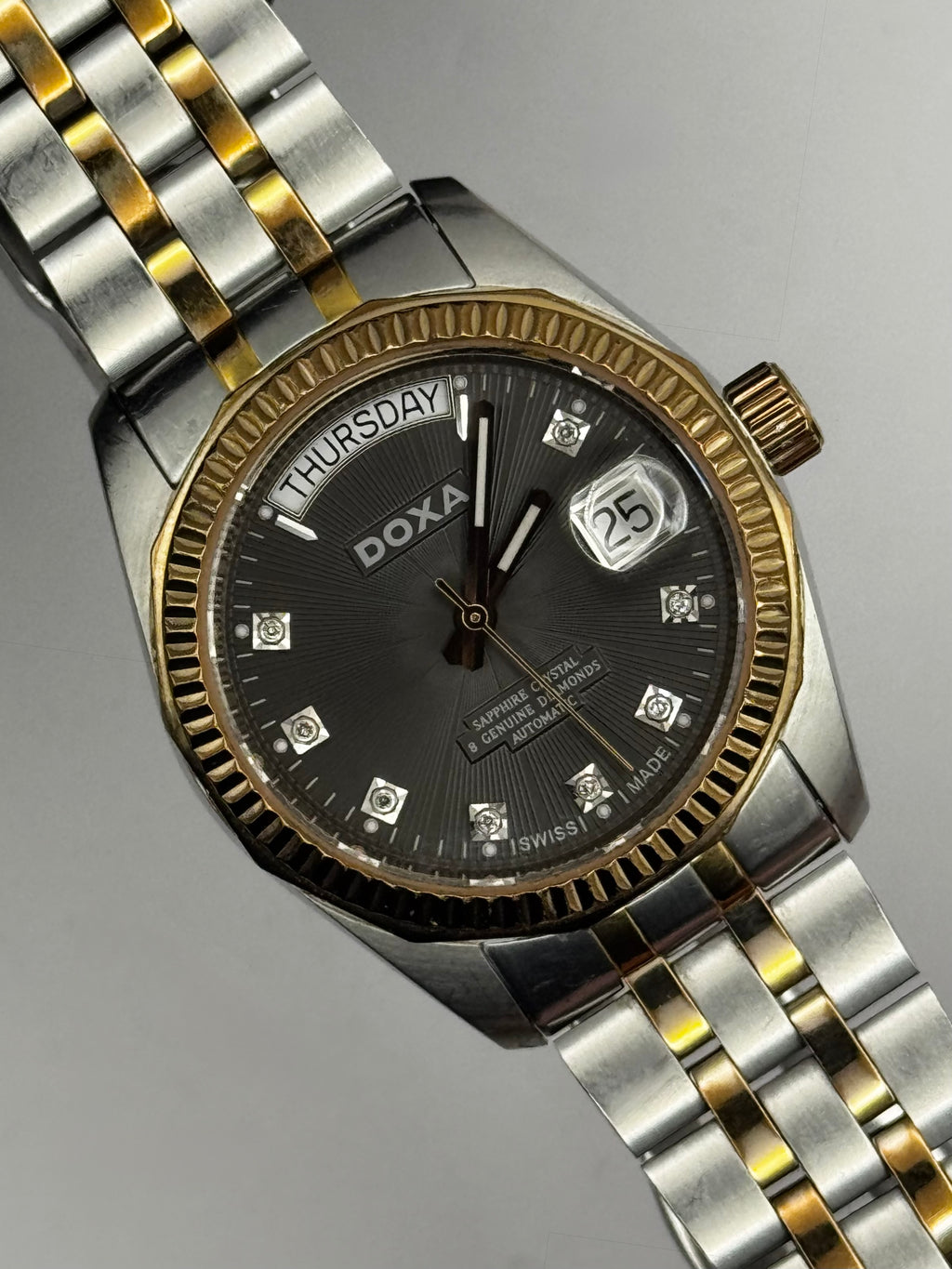 Doxa Noble Daydate Diamond Dial Two tone 36mm automatic rose gold/steel